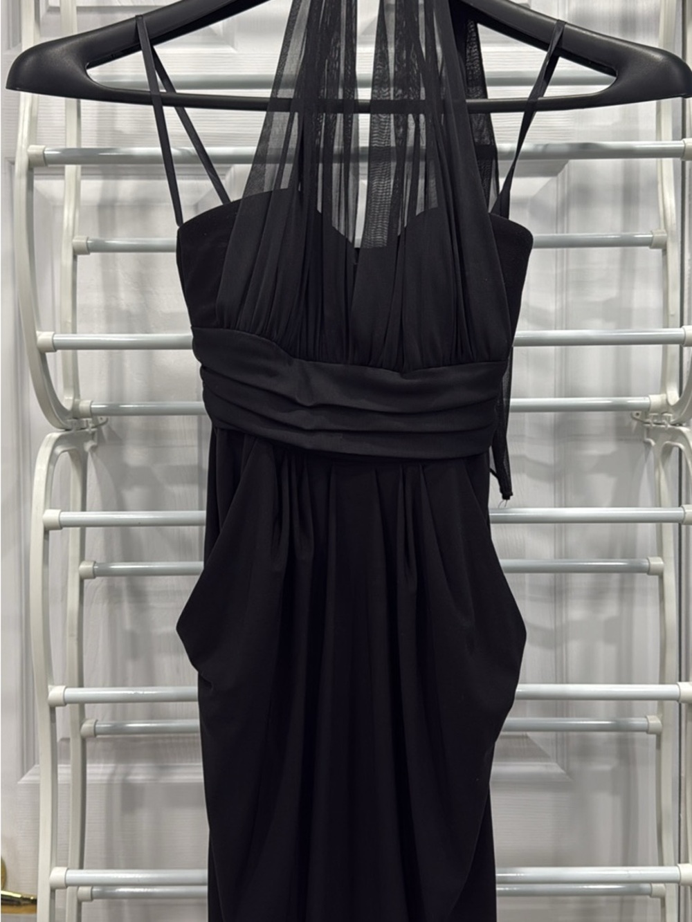 Elegant Black Halter Evening Dress
